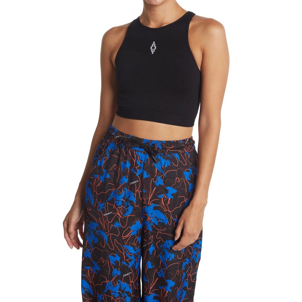 New Marcelo Burlon County Seamless Crop Tank in Black/White Women's Size M